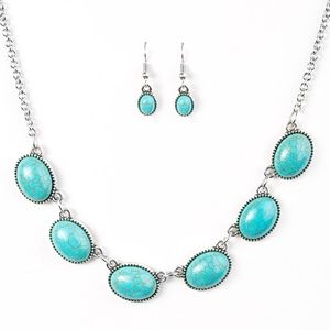 Silver and light blue necklace.